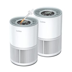2 Pack Air Purifiers for Home Large Room up to 1200ft², LUNINO Air Purifier for Bedroom with H13 HEPA Washable Filter, Aromatherapy, Air Quality Sensor, Sleep Mode for Smoke, Dust, Pet Dander, Odor
