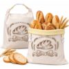 2 Pack Beeswax Bread Bags, XL 13x17in Zipper Sourdough Bread Storage