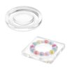 2Pack Clear Acrylic Beading Board 3.94in Round Square Bead Organizer Tray