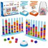 2 Pack Color Challenge Game – 2 Players Color Matching Puzzle Game, Fun Board Game for Kids 6-8-12, Adults, Party & Family Game Night, Stacking Game with 2 Stack Racks, 100 Cards, 120 Rings & Bell