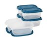 2 Pack Durable Square Plastic Food Storage Containers, Reusable Kitchen Organizer Bin for Pantry Dry Goods Snack and Leftover Storage