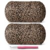 2 Pack Elastic Fabric T Shirt Yarn for Crocheting, Beginner Crochet Yarn with Polyester Spandex Blend,Total 800g/228yds Soft Tshirt Yarn for Crochet Crafts/Bags/Baskets(2 Leopard Print)