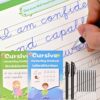 2 Pack Grooved Cursive Handwriting Workbook,Reusable Magic Copybook