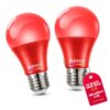 2 Pack LED Black Light Bulbs, 12W UV Blacklight Bulb Replace Up to 100W, A19 E26 Base, UVA 385-400nm for Glow in The Dark Parties, Fluorescent Posters, Neon Body Paint, Halloween and Stage Lighting