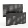 2 Pack Metal Pegboard Panels 24" x 12"，Heavy Duty Peg Boards for Tool Storage, Pegboard Wall Organizer for Garage, Kitchen, Workshop & Office Organization, Black