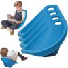 2 Packs Chairs Blue, Portable Floor Seating for Classroom, Flexible Seating for Classroom Elementary, Plastic Wobble Reading Chair with Back rt, Fun Sensory Egg Chair with Handle (Blue 4 PCS)