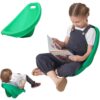2 Packs Floor Chair with Back Support, Green Scoop Rocker Chair for Kids, Portable Scoop Chairs for Classroom, Plastic Reading Chair Sensory Rocking Chair, Flexible Seating for Classroom