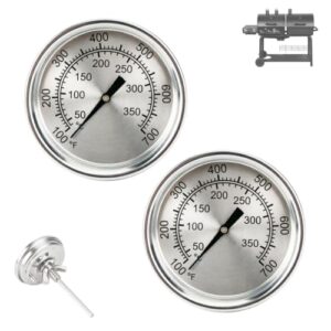 2 Packs Grill Thermometer for Char Griller 5050 5650 5030 1224 5072, Grill Temperature Gauge for Chargriller Thermometer 5050, Grill Thermometers for Char Griller Replacement Parts