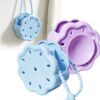 2 Packs Silicone Shower Steamer Tray/Holder, Hangable Shower Steamer Holder with Suction Cup, Bath Bomb Container, Aromatherapy Diffuser Container, Bathroom Accessories for Yoga Decor (Blue+Purple)