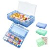 2 Pack Weekly Pill Cases with 9 Compartments for Travel,Pocket,Purse