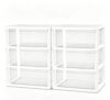 (2 Pack) White 3 Drawer Plastic Storage Tower Organizer, Removable Clear Drawer Bins, Tool-Free Easy Assembly for Bedroom, Closet, Home & Office