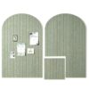 2 Pcs 35" x 24" Large Arched Felt Bulletin Board - Stylish Perfectly Cork Board Alternative Tiles with Pins for Office Home Wall Decor – 12 Adhesive Tiles for Display Your Photos(Sage Green)