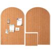 2 Pcs 35" x 24" Large Arched Felt Bulletin Board - Stylish Perfectly Cork Board Alternative Tiles with Pins for Office Home Wall Decor – 12 Adhesive Tiles for Display Your Photos(Longan Yellow)