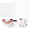 2 Pcs A4 & 8.25"X8.25" Sticky Mat for Stencil Stamp, Reusable Multi-Use Non-Slip Clear Photopolymer Craft Low Tack Sticky Mat with Grid for Stamping Stenciling Ink Blending Card Making Scrapbooking