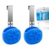 2pcs Adjustable Toilet Tank Tablet Holder Silicone Basket & Rustproof Hooks