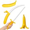 2PCS Banana Props, Retractable Banana Props for Role-Playing Games and Cosplay Events, 3D Printed Banana Themed Gifts for Imaginative Play, Holiday Celebrations and Costume Parties