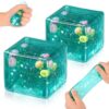 2PCS Beach Squeeze, Ice Cube Squeeze, Stretchy Portable Filled Squeeze Balls, Focus Tool