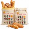 2 Pcs Beeswax Bread Bags for Homemade Bread, Extra Large 17"×13" Reusable Sourdough Bread Bags for Storage with Buckle Zipper Closure, Keep Bread Fresh Naturally, Freezer Safe