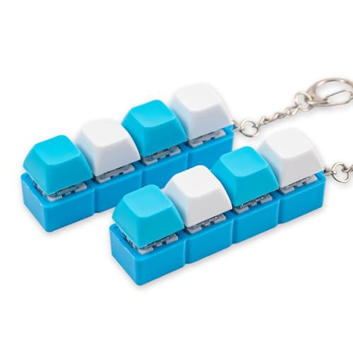 2 Pcs Blue Keyboard Fidget Toy - Cute Loud Fidget Toys with 4 Keys Decompression Clicker Keyboard Fidget for Adul Stress Relief Pass Time