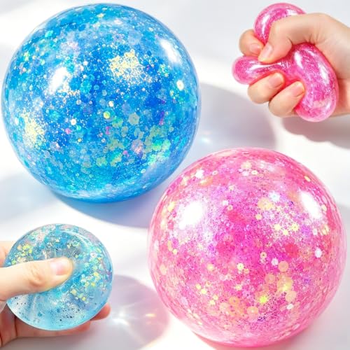 2Pcs Coconut Oil Squishy, Shapeable No Rebound Stress Relief Ball, Fun Sensory Fidget Toy, Fun Anxiety Gift for Adults & Kids.