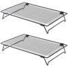 2 Pcs Cooling Racks, Foldable Cookie Cooling Racks for Baking, Stackable Steel Wire Cooling Stands, for Cooling Cookies, Breads, Meats, and More, Easy to Store and Stack in Kitchen