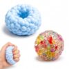 2 PCS Crunchy Squishy Set, Ice Skin Squishy Crunchy Ball with Crackling Sound and Slow-Return Texture for Desk Display and Stress Relief, in Blue and Rainbow Glow