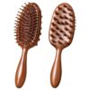 2 Pcs Double-Sided Sandalwood Massage Hair Brush, Hair Growth Massager, Dual-Sided Brush for Scalp Care, Air-Cushioned Pad, Rounded Tips, Smooth Handle, Easy to Clean, Helps Reduce Frizz