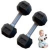2 Pcs Dumbbells for Baby Mini 1.8x4.7 In Silicone Hand Weight Lifting Set for Fitness Exercise Funny Sport Toys Toddlers (Black).