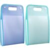 2 Pcs Expanding File Folder, Accordion Organizer with 13 Pockets and Labels, Portable Document Organizer for A4 Papers, Receipts, Documents, in Blue and Green for Office and Home Storage
