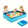 2 Pcs Foldable Kids Sandbox, Portable Outdoor Small Sand Play Tray