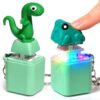 2 Pcs Frog Croaking Fidget Toy Lizard Sound Keyboard Keychain Clicker Fun Portable Animal Button Anxiety Relief Toy with Colorful Lights for Adult Stress Relief Travel Sensory Stocking Stuffers