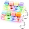 2 PCS Glow Keyboard Fidget Toy, Keyboard Fidget with LED Light Keychain Keyboard Decompression Button Finger Clicker Toys, Button Stress Relief Fidget Gifts for Kids Adults (Purple Blue Pink Orange)