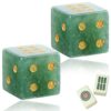 2PCS Green Dice Set, 16mm Mahjong Dice Set, Bulk Dices, Stone Colored Dices