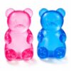 2 Pcs Gummy Bear Squishy Toys, Soft Slow-Rise Bears Squishy for Kids & Adults, Stress Relief & Sensory Fidget Toy,Hand Exercise & Focus Toy, Party Favors, Classroom Prizes (Pink & Blue)