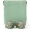 2 PCS Handmade D6 Gaming Dice with Bag, Cat Paw & Sakura Designs, Six-Sided Dice for RPG, Tabletop Games & Collectors (Cat‘s Paw, Green1)