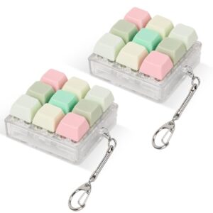 2 Pcs Keyboard Fidget Toy, Fidget Clicker Keyboard Keychain, Loud Keyboard Fidget for Adult to Relife Stress Pass Time