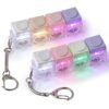 2 Pcs Keyboard Fidget Toy, Keyboard Clicker Fidget Light Up, Loud Decompression Button Finger Clicker Toys, Keychain 4-in-1 with Block Keycaps, for Adult to Relief Stress