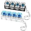 2 PCS Keyboard Fidget Toy, Keyboard Fidget Keychain 4-in-1 Keyboard Decompression Button Finger Clicker Toys, Button Stress Relief Fidget Gifts to Relief Stress (Black Blue)