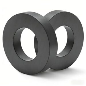 2 Pcs Large Ferrite Ring Magnets, OD2.35×ID1.25×10mm Ceramic Donut Magnet