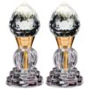 2 Pcs LED Lotus Flower Lights, Crystal LED Light Bulbs for Buddhist Altar and Home Shrine, USB Powered Color Changing Flower Diamond Design, for Meditation Room and Temple Decor