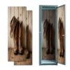 2 Pcs Locker Magnetic Wallpaper Wild West Retro Cowboy hat Pair Old Leather Boots Wooden 12" x 36" Wall Magnetic Sticker Removable Locker Accessories Decor Easy Assembly for Classroom School