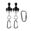 2Pcs Multifunctional Magnetic Carabiner Hooks MOVRELA, 115×30mm Strong Magnet Hanger Equipped with Extra 80mm Big Locking Buckle, Multi-Scene Storage Hook for Outdoor Indoor Use