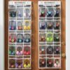 2 Pcs Over The Door Hanging Headphone Storage Organizer, PVC Clear Pocket Chart for Headphone Cell Phone, 30 Clear Pockets, 52 x 18.1 in, with Stickers and 6 Hooks