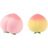 2 Pcs Peach-Shaped Slow Rising Stress Soothing Items, Realistic Pink and Yellow Squeezable Balls, Soft Flexible Fidget Decompression Sensory Tool for Adults, Handheld for Focus and Tension Relief
