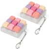 2 PCS Pink Keyboard Fidget Toy for Adults, 9 Keys Loud Keyboard Clicker Keychain, Cute Stress Relief Fidget Toy for Office, Anxiety and ASMR