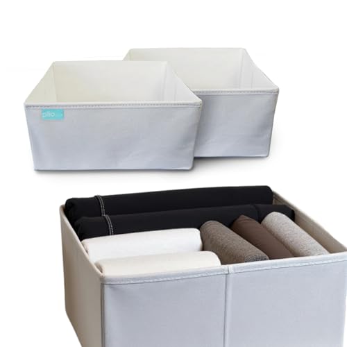 2 Pcs PLIIO Foldable Drawer Organizer, Closet Dresser Drawer Divider, Clothes Storage Box, Storage Bins, Wrinkle-Free Storage Solution for Home and Travel, Wardrobe Organizer and Clothes Folder