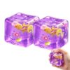 2Pcs Seashell Squishys Cube 1.8in, Ocean Stress Ball Fidget Toy for Adult