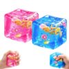2Pcs Seashell Squishys Cube 1.8in, Ocean Stress Ball Fidget Toy for Adult