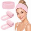 2Pcs Spa Headband for Washing Face – Terry Cloth Headbands for Women, Face Wash Headband, Adjustable & Washable Hair Band, for Makeup, Face Mask, Shower, Facials, Keep Hair from Getting Wet (S-M)