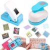 2Pcs Stamp Punch, 1"x0.8", 1.2"x1" Rectangle Stamp Shaped Paper Punches